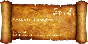 Székely Leonárd névjegykártya