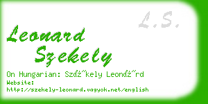 leonard szekely business card